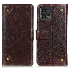 Funda de Cuero Cartera con Soporte Carcasa K06Z para Motorola Moto G72 Marron