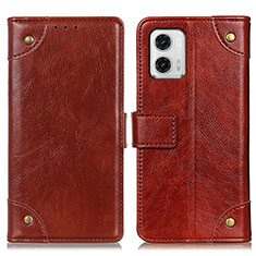 Funda de Cuero Cartera con Soporte Carcasa K06Z para Motorola Moto G73 5G Marron Claro