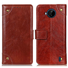 Funda de Cuero Cartera con Soporte Carcasa K06Z para Nokia C20 Plus Marron Claro