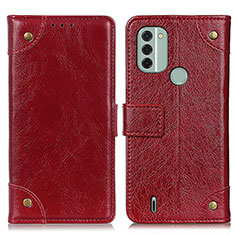 Funda de Cuero Cartera con Soporte Carcasa K06Z para Nokia C31 Rojo