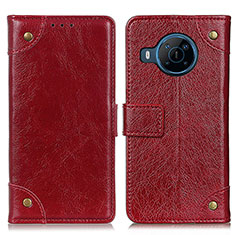 Funda de Cuero Cartera con Soporte Carcasa K06Z para Nokia X100 5G Rojo