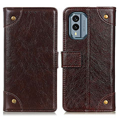 Funda de Cuero Cartera con Soporte Carcasa K06Z para Nokia X30 5G Marron