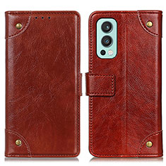 Funda de Cuero Cartera con Soporte Carcasa K06Z para OnePlus Nord 2 5G Marron Claro