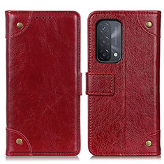 Funda de Cuero Cartera con Soporte Carcasa K06Z para Oppo A54 5G Rojo