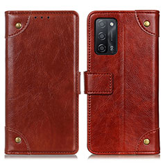 Funda de Cuero Cartera con Soporte Carcasa K06Z para Oppo A55 5G Marron Claro