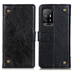 Funda de Cuero Cartera con Soporte Carcasa K06Z para Oppo A95 5G Negro