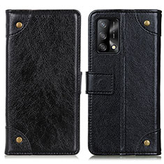 Funda de Cuero Cartera con Soporte Carcasa K06Z para Oppo F19s Negro