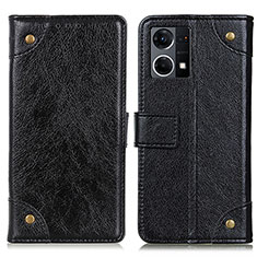 Funda de Cuero Cartera con Soporte Carcasa K06Z para Oppo F21 Pro 4G Negro