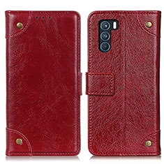 Funda de Cuero Cartera con Soporte Carcasa K06Z para Oppo K9 Pro 5G Rojo