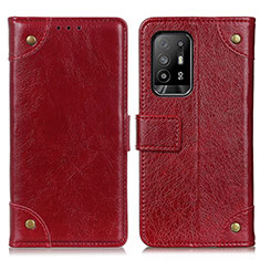 Funda de Cuero Cartera con Soporte Carcasa K06Z para Oppo Reno5 Z 5G Rojo