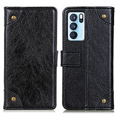 Funda de Cuero Cartera con Soporte Carcasa K06Z para Oppo Reno6 Pro 5G India Negro