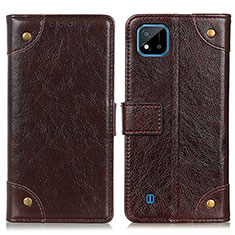 Funda de Cuero Cartera con Soporte Carcasa K06Z para Realme C20A Marron