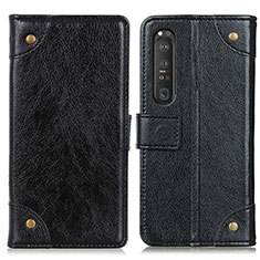 Funda de Cuero Cartera con Soporte Carcasa K06Z para Sony Xperia 1 III Negro