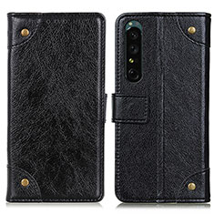 Funda de Cuero Cartera con Soporte Carcasa K06Z para Sony Xperia 1 IV Negro