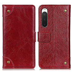 Funda de Cuero Cartera con Soporte Carcasa K06Z para Sony Xperia 10 IV SO-52C Rojo