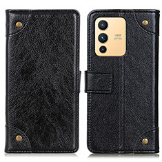 Funda de Cuero Cartera con Soporte Carcasa K06Z para Vivo V23 5G Negro