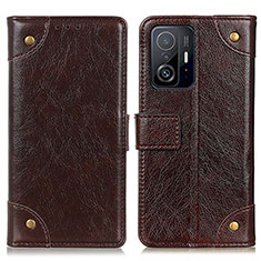 Funda de Cuero Cartera con Soporte Carcasa K06Z para Xiaomi Mi 11T 5G Marron