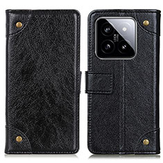 Funda de Cuero Cartera con Soporte Carcasa K06Z para Xiaomi Mi 14 5G Negro