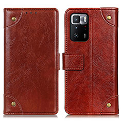 Funda de Cuero Cartera con Soporte Carcasa K06Z para Xiaomi Poco X3 GT 5G Marron Claro