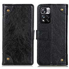 Funda de Cuero Cartera con Soporte Carcasa K06Z para Xiaomi Poco X4 NFC Negro