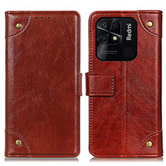 Funda de Cuero Cartera con Soporte Carcasa K06Z para Xiaomi Redmi 10C 4G Marron Claro