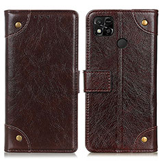 Funda de Cuero Cartera con Soporte Carcasa K06Z para Xiaomi Redmi 9 Activ Marron Claro