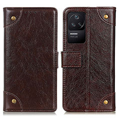 Funda de Cuero Cartera con Soporte Carcasa K06Z para Xiaomi Redmi K40S 5G Marron