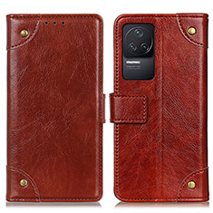 Funda de Cuero Cartera con Soporte Carcasa K06Z para Xiaomi Redmi K50 5G Marron Claro