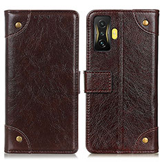 Funda de Cuero Cartera con Soporte Carcasa K06Z para Xiaomi Redmi K50 Gaming 5G Marron