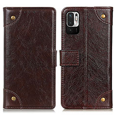 Funda de Cuero Cartera con Soporte Carcasa K06Z para Xiaomi Redmi Note 10 JE 5G Marron