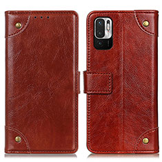 Funda de Cuero Cartera con Soporte Carcasa K06Z para Xiaomi Redmi Note 10 JE 5G Marron Claro