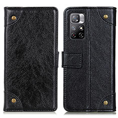 Funda de Cuero Cartera con Soporte Carcasa K06Z para Xiaomi Redmi Note 11 5G Negro