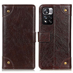 Funda de Cuero Cartera con Soporte Carcasa K06Z para Xiaomi Redmi Note 11 Pro+ Plus 5G Marron