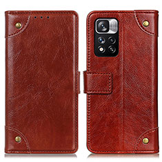 Funda de Cuero Cartera con Soporte Carcasa K06Z para Xiaomi Redmi Note 11 Pro+ Plus 5G Marron Claro