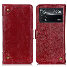 Funda de Cuero Cartera con Soporte Carcasa K06Z para Xiaomi Redmi Note 11E Pro 5G Rojo