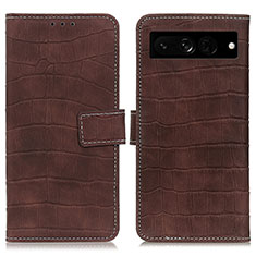 Funda de Cuero Cartera con Soporte Carcasa K07Z para Google Pixel 7 Pro 5G Marron