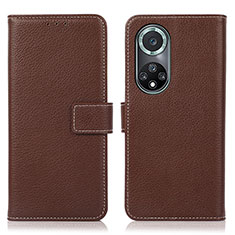 Funda de Cuero Cartera con Soporte Carcasa K07Z para Huawei Honor 50 Pro 5G Marron