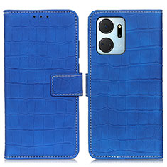 Funda de Cuero Cartera con Soporte Carcasa K07Z para Huawei Honor X7a Azul