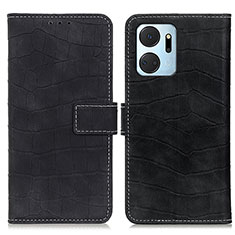 Funda de Cuero Cartera con Soporte Carcasa K07Z para Huawei Honor X7a Negro