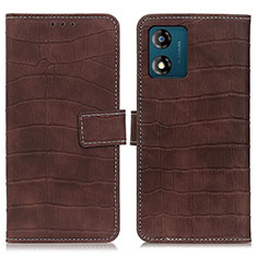 Funda de Cuero Cartera con Soporte Carcasa K07Z para Motorola Moto E13 Marron