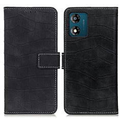 Funda de Cuero Cartera con Soporte Carcasa K07Z para Motorola Moto E13 Negro