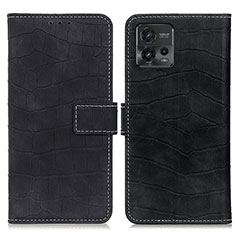 Funda de Cuero Cartera con Soporte Carcasa K07Z para Motorola Moto G72 Negro