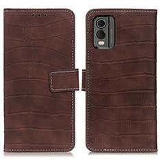 Funda de Cuero Cartera con Soporte Carcasa K07Z para Nokia C32 Marron