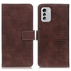 Funda de Cuero Cartera con Soporte Carcasa K07Z para Nokia G60 5G Marron