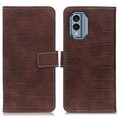 Funda de Cuero Cartera con Soporte Carcasa K07Z para Nokia X30 5G Marron