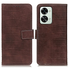 Funda de Cuero Cartera con Soporte Carcasa K07Z para OnePlus Nord 2T 5G Marron