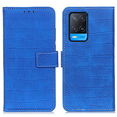 Funda de Cuero Cartera con Soporte Carcasa K07Z para Oppo A54 4G Azul