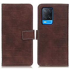 Funda de Cuero Cartera con Soporte Carcasa K07Z para Oppo A54 4G Marron