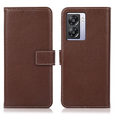 Funda de Cuero Cartera con Soporte Carcasa K07Z para Oppo A57 5G Marron