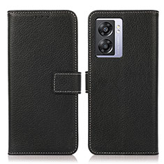 Funda de Cuero Cartera con Soporte Carcasa K07Z para Oppo A57 5G Negro